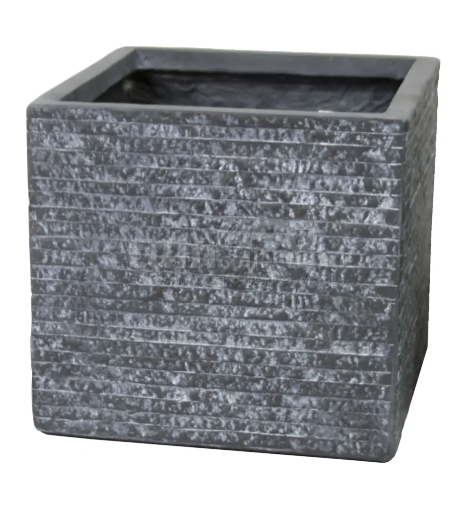 Bloempot Utah Cube Grafiet 27x27cm