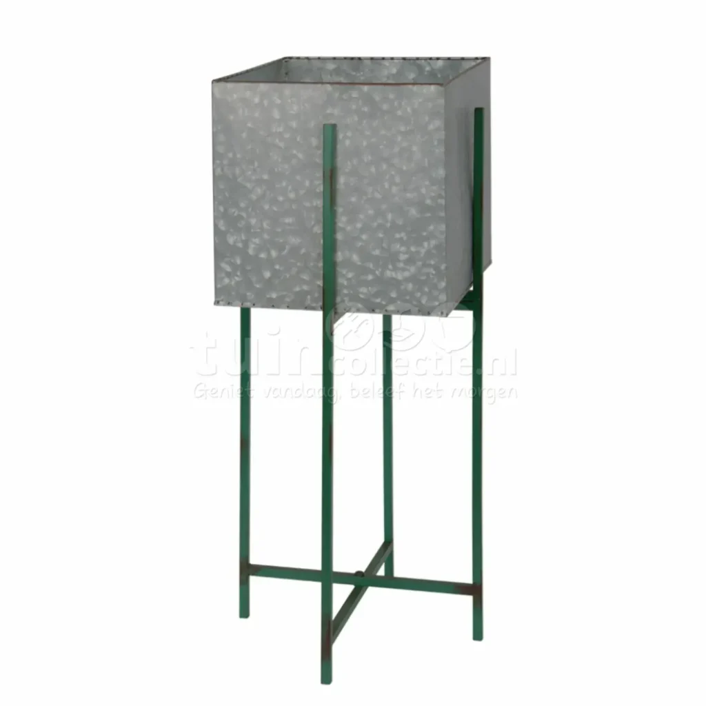 Bloempot op Standaard Vierkant Grijs 25x25cm
