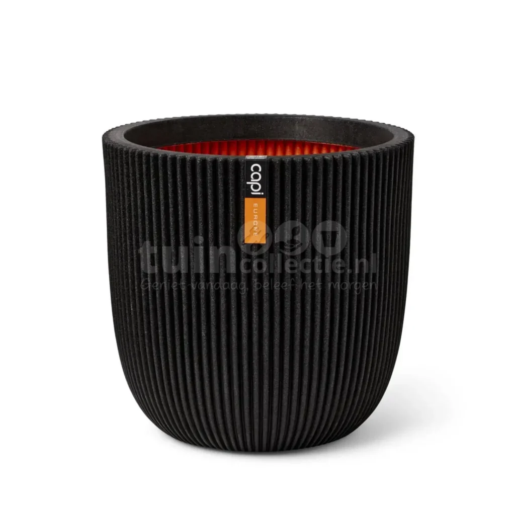 Capi Bloempot Bol Groove Ø35cm Zwart