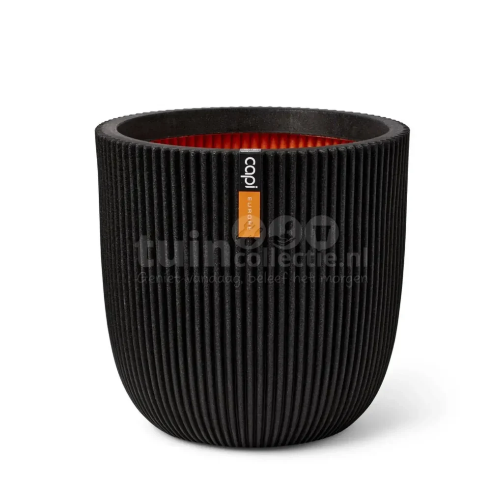 Capi Bloempot Bol Groove Ø43cm Zwart