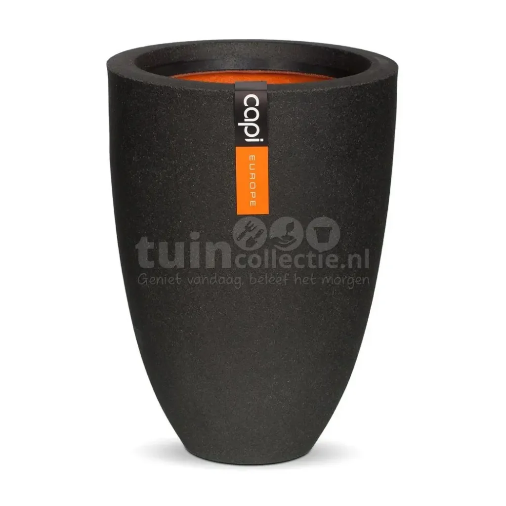 Capi Bloempot Elegant Laag Smooth Ø34cm Zwart