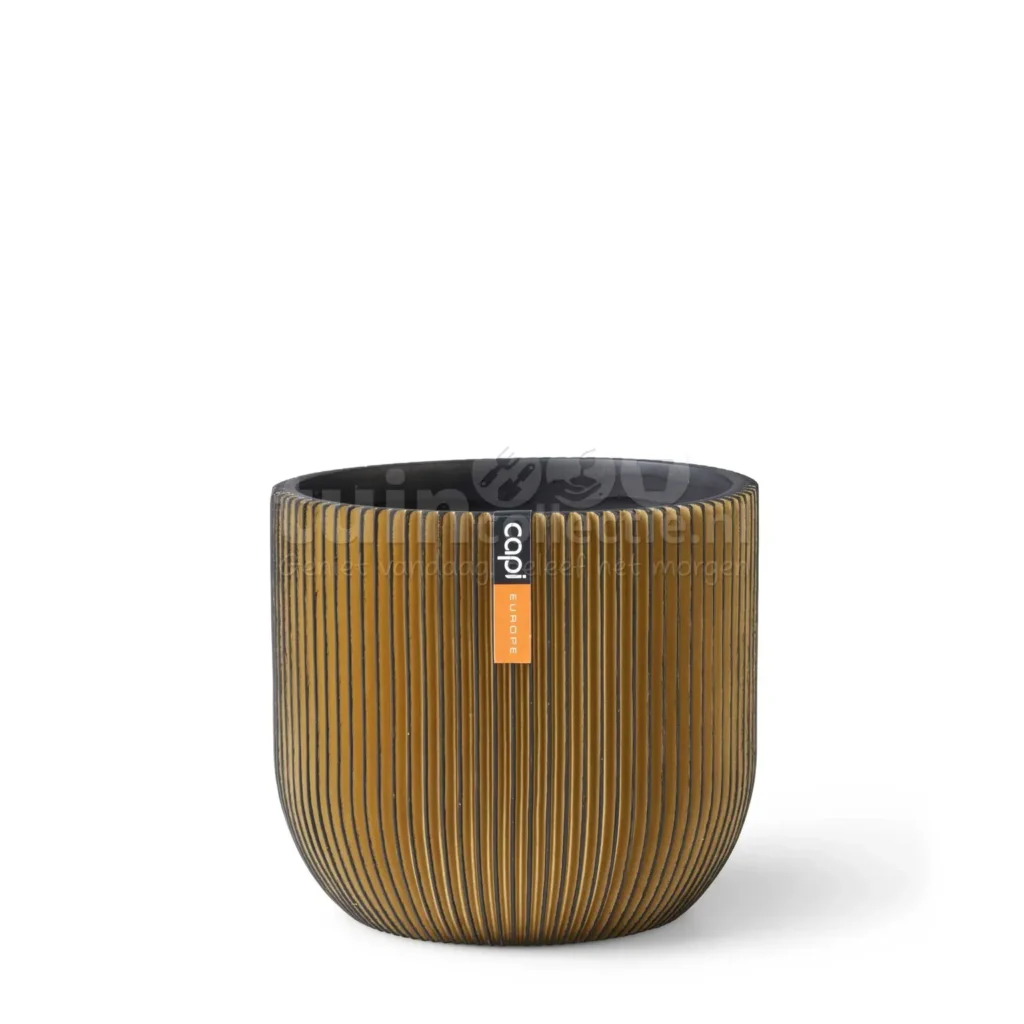 Capi Bloempot Pot Bol Groove Goud-Zwart Ø17cm