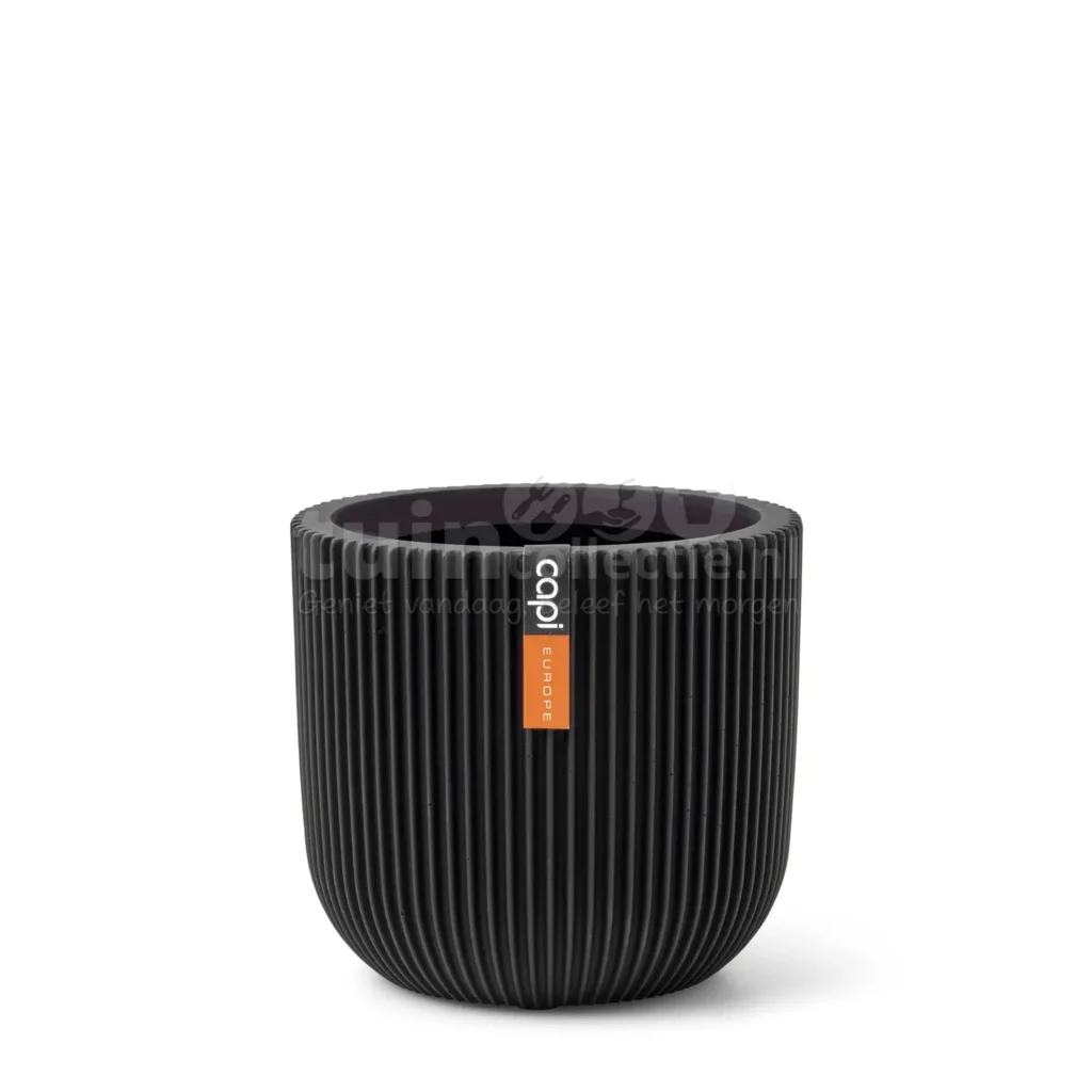 Capi Bloempot Pot Bol Groove Zwart Ø9cm