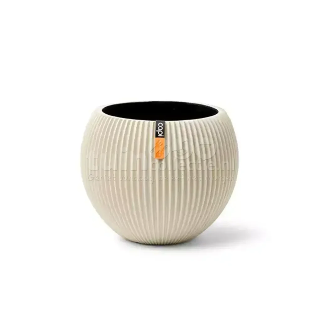 Capi Bloempot Vaas Bol Groove Beige Ø18cm