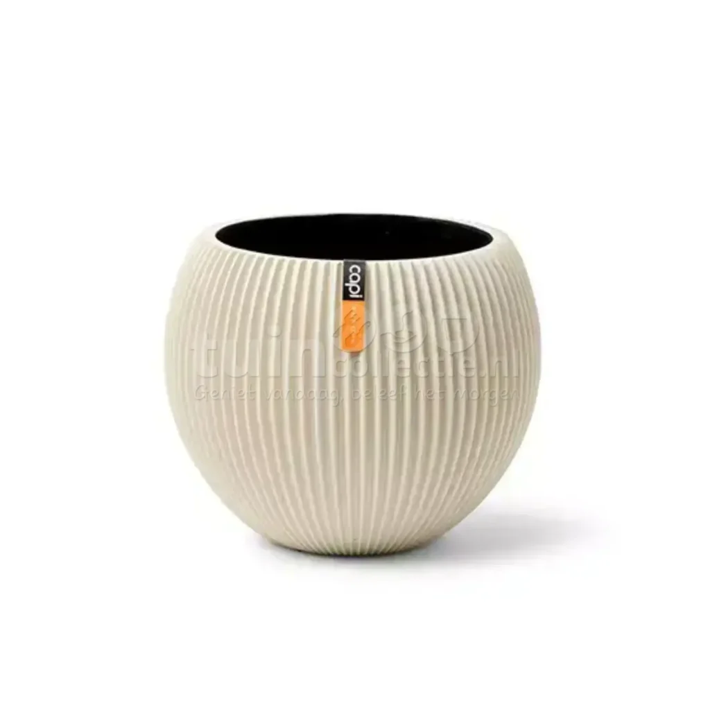 Capi Bloempot Vaas Bol Groove Beige Ø22cm