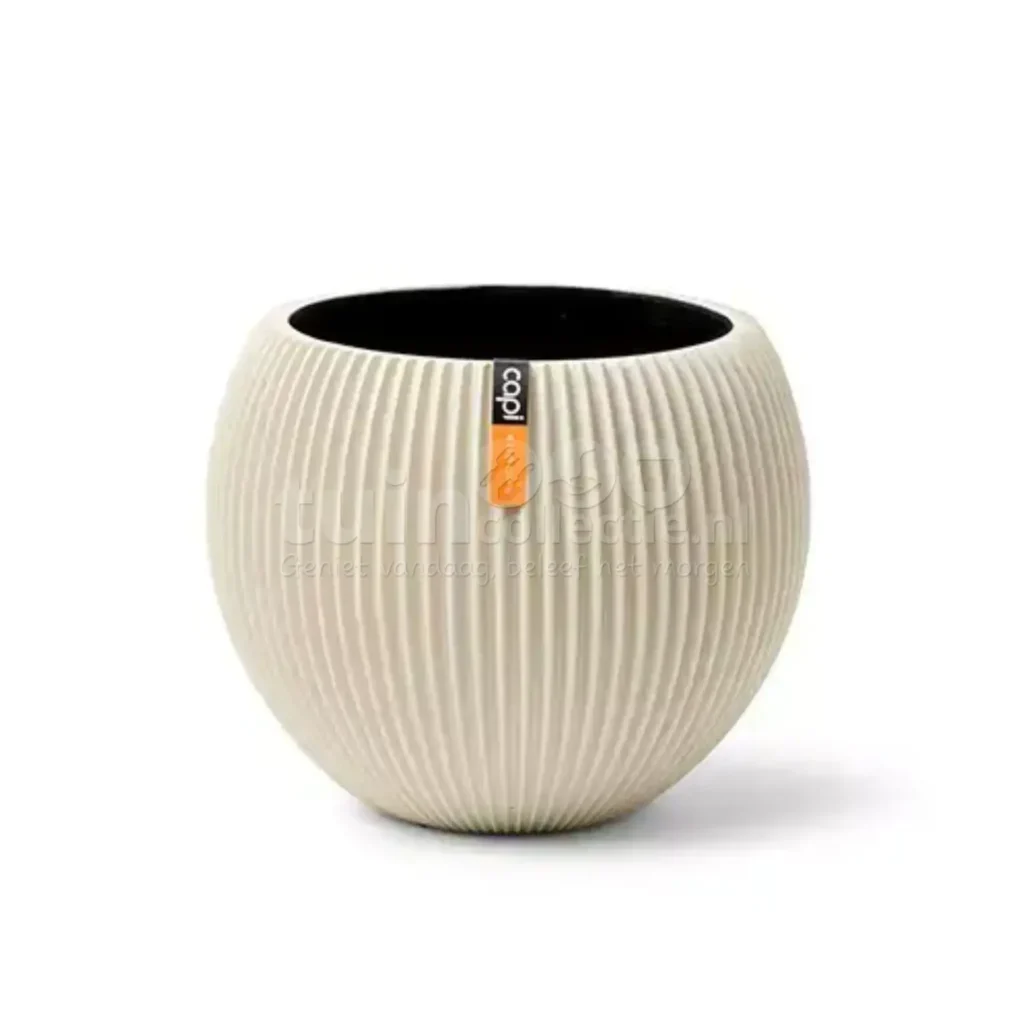 Capi Bloempot Vaas Bol Groove Beige Ø29cm