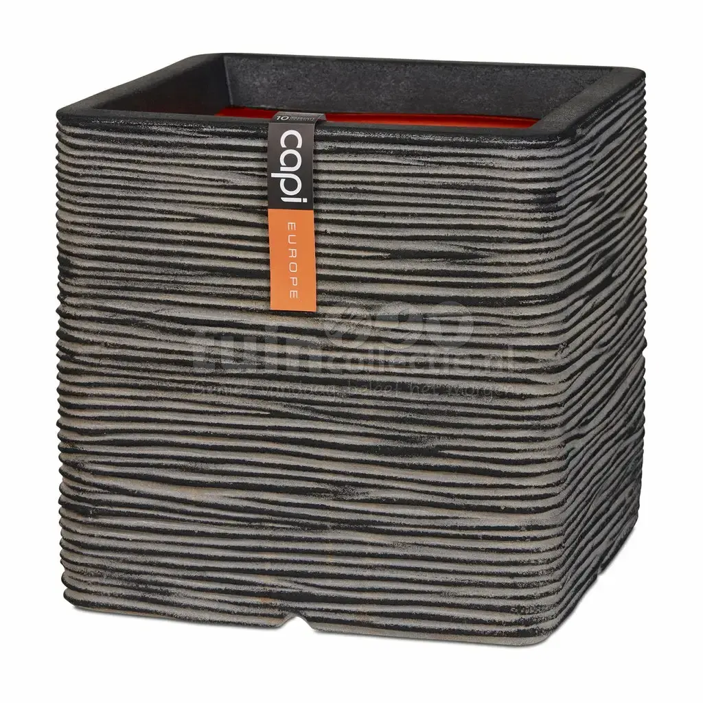 Capi Pot Vierkant Rib 30x30cm Antraciet