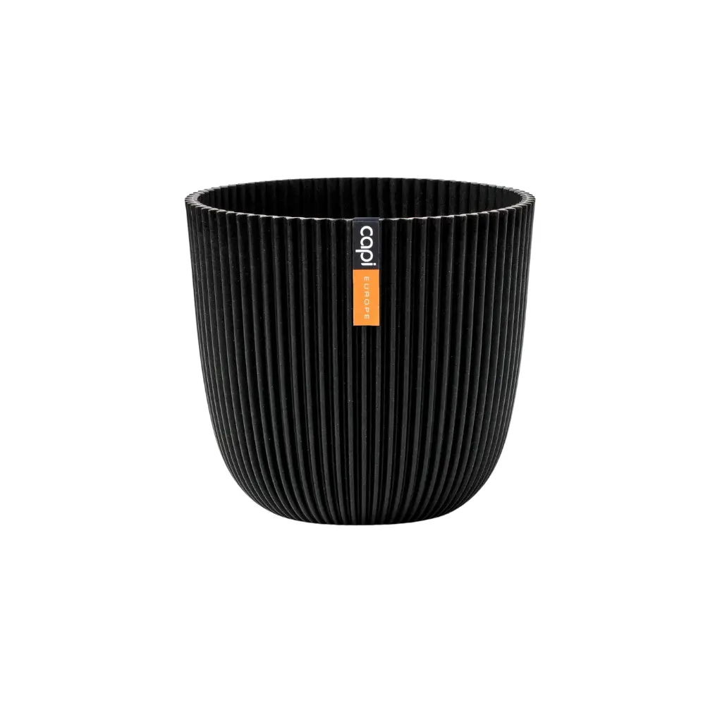 Capi Pot bol groove textile 13x12 - Zwart
