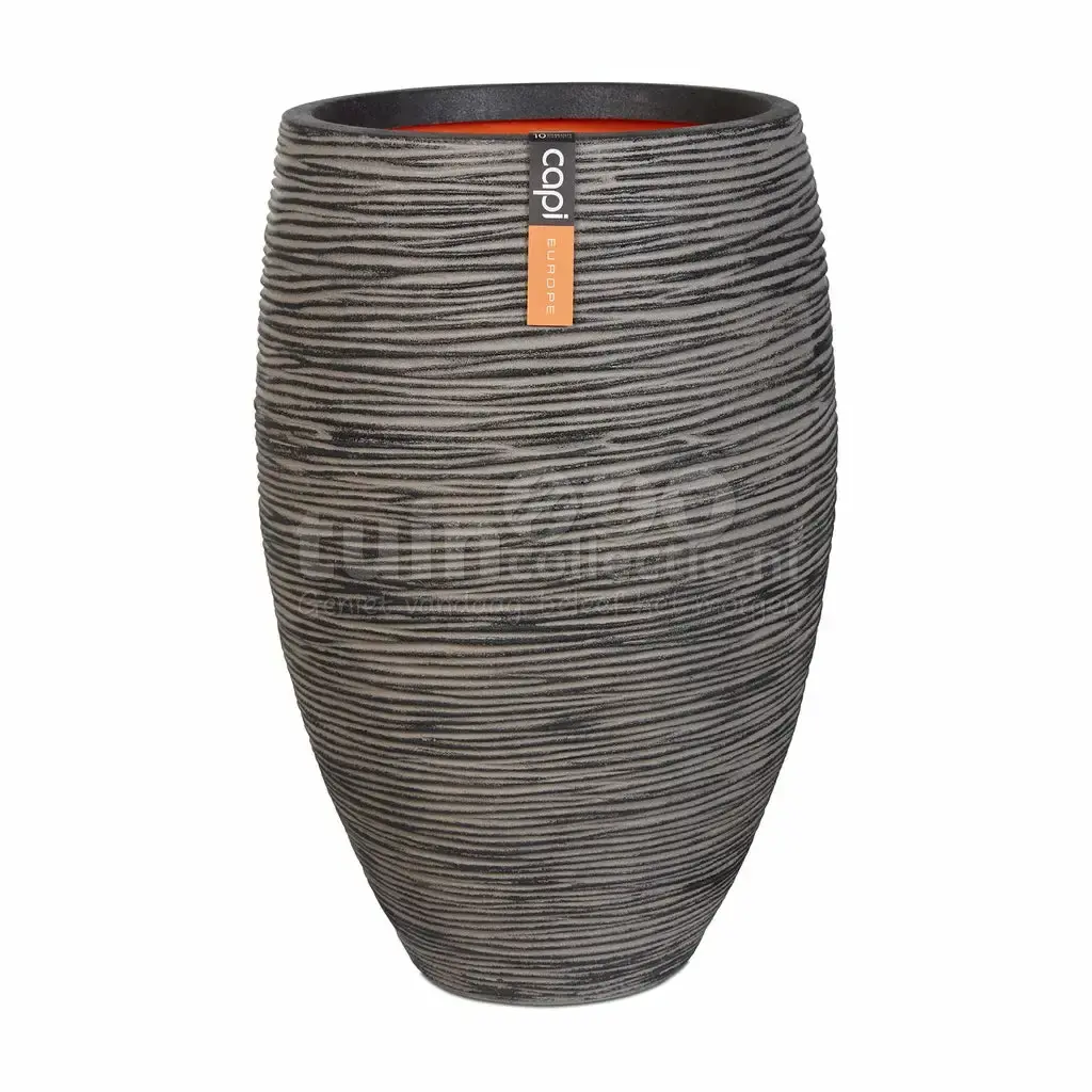 Capi Vaas Elegant Deluxe Rib Antraciet Ø56cm