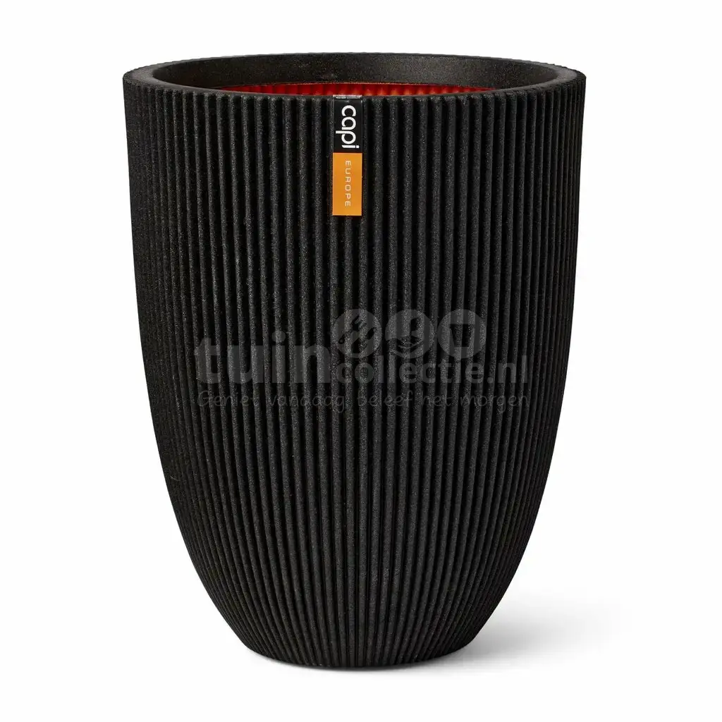 Capi Vaas Elegant Groove Ø34cm Zwart
