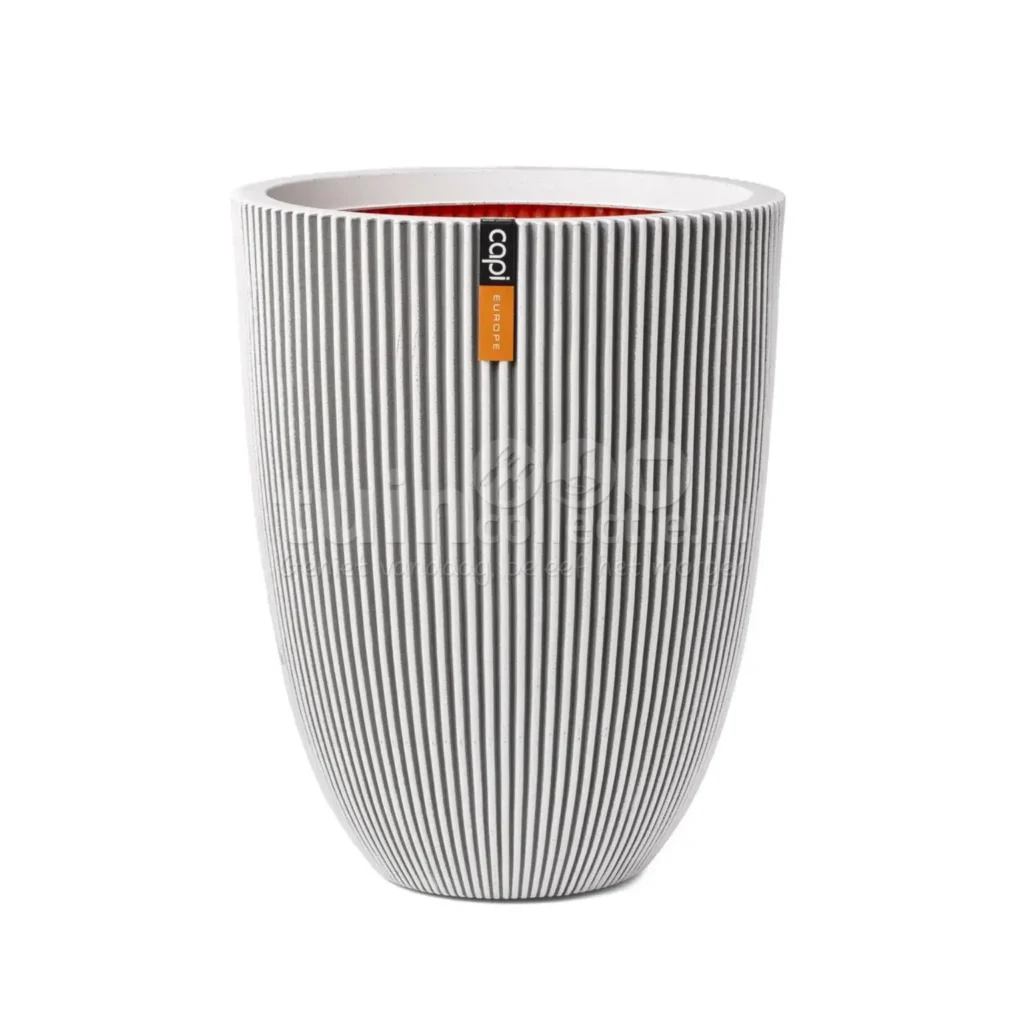 Capi Vaas Elegant Laag Groove Ivoor Ø34cm