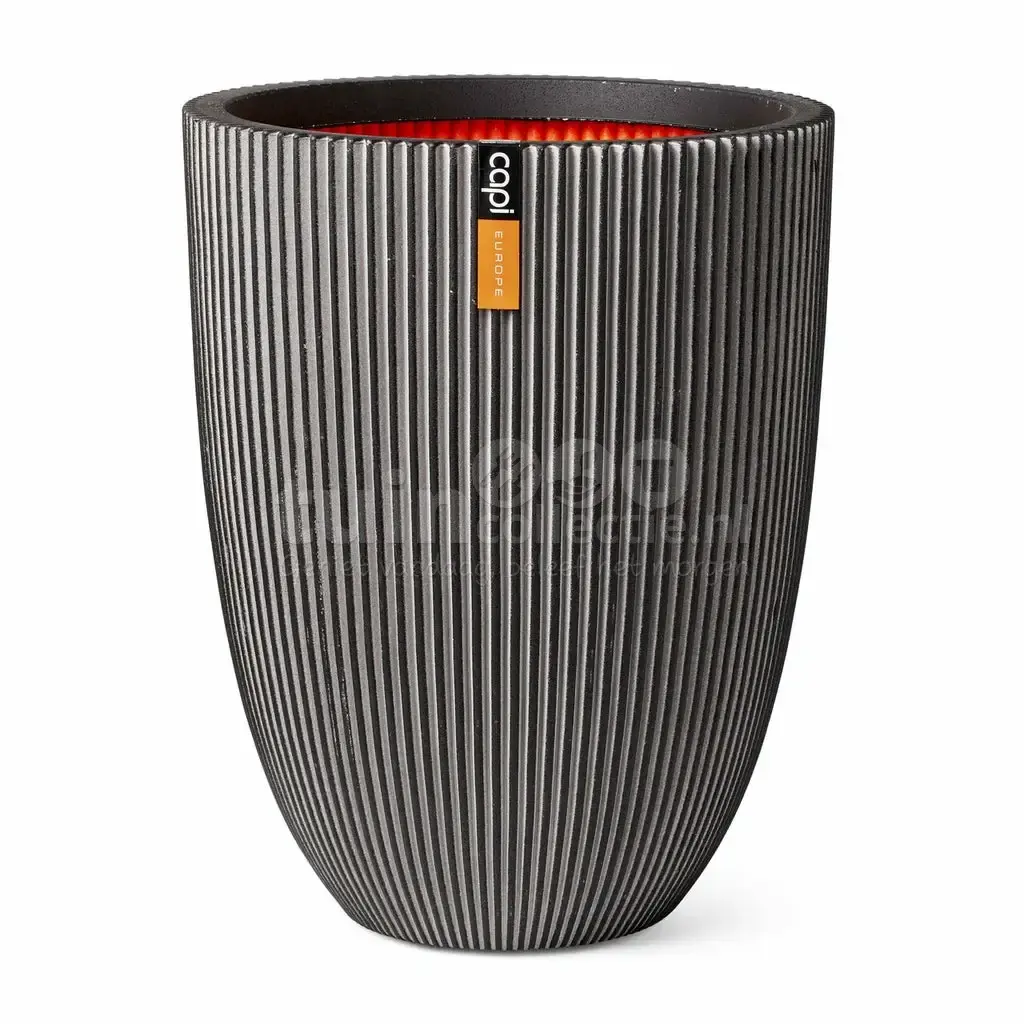 Capi Vaas Elegant Laag Groove Ø34cm Antraciet