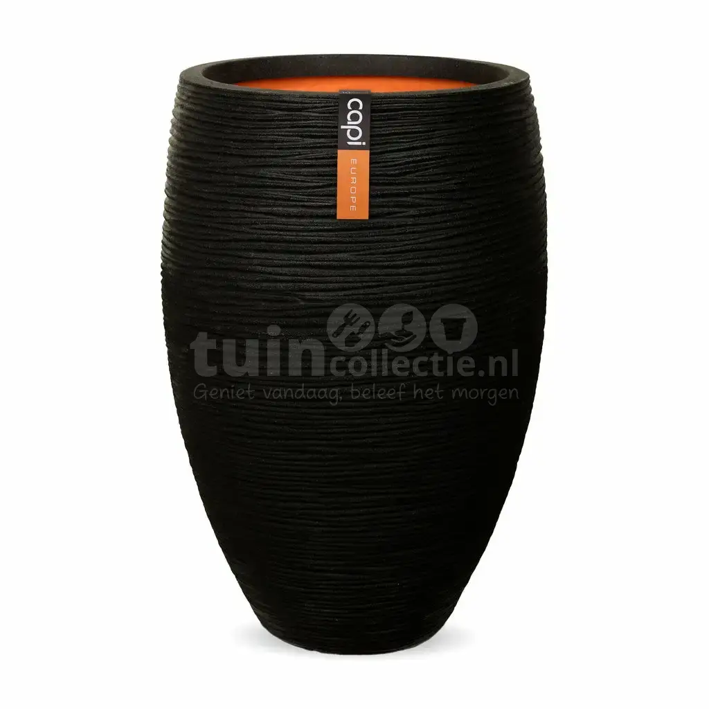 Capi Vaas Elegant Rib Ø56cm Zwart