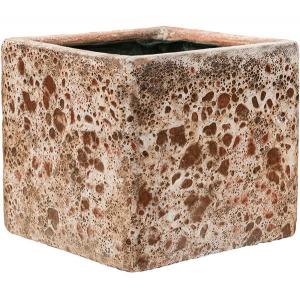 Lava Relic Pink Cube bloempot binnen 20x20x20 cm