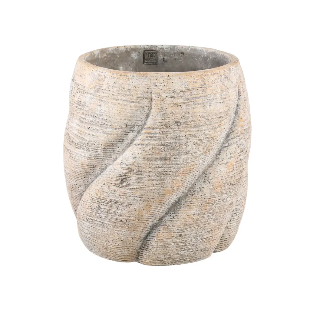 PTMD Bloempot Evanthia Taupe Swirl Ø40cm