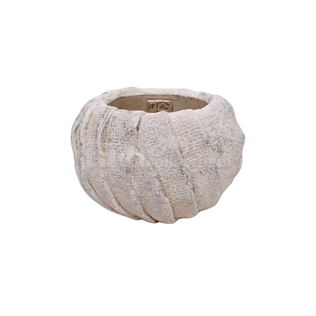 PTMD Bloempot Illaria Cement Crème Ø15cm