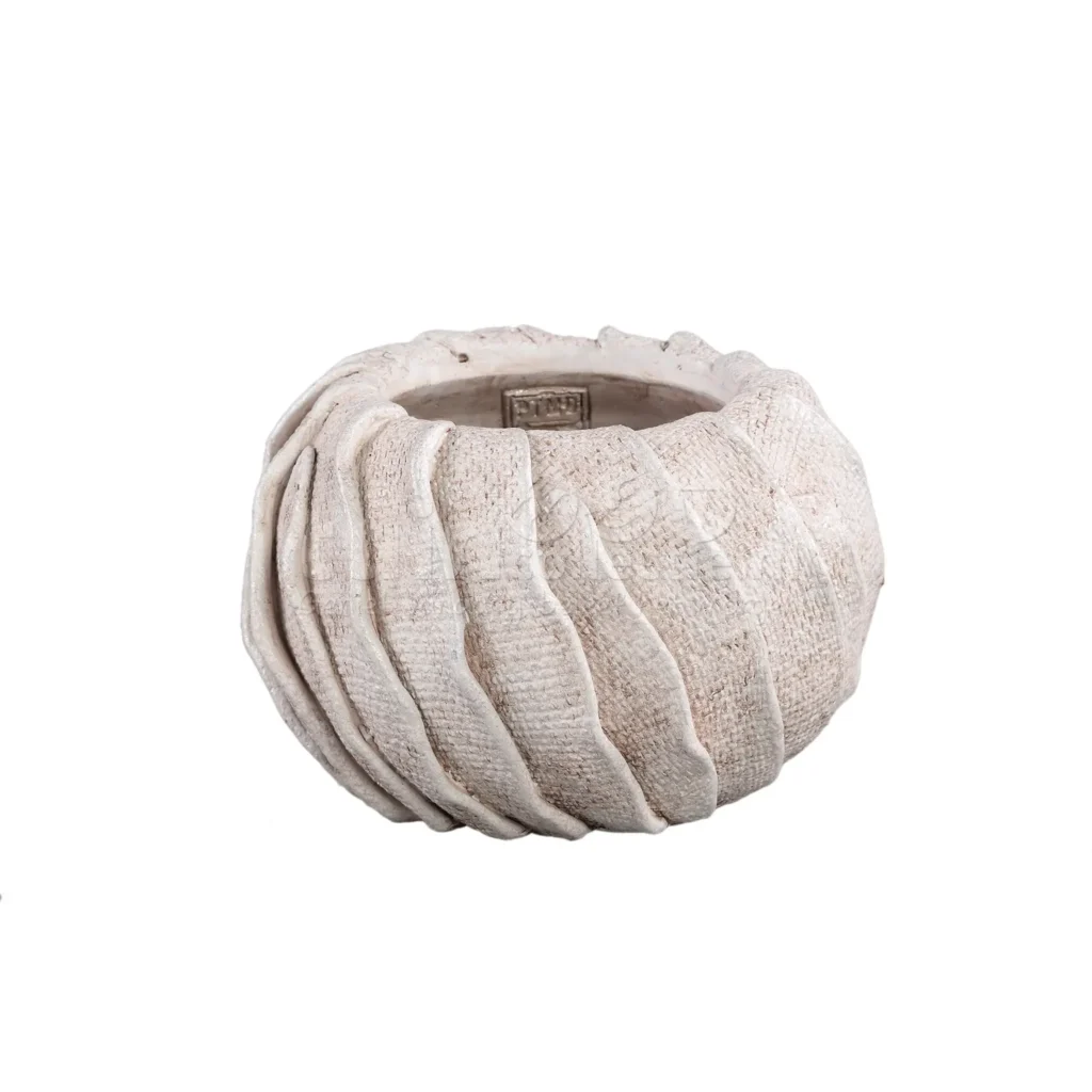 PTMD Bloempot Illaria Cement Crème Ø21cm