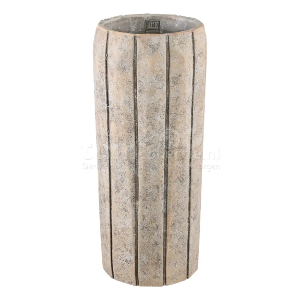 PTMD Bloempot Imani Cement Taupe Hoog 55cm