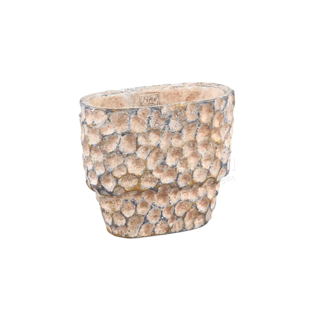PTMD Bloempot Liselot Bruin Ovaal 18cm