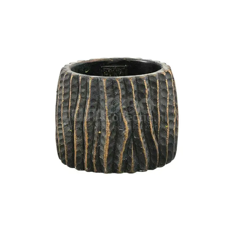 PTMD Bloempot Numayla Black Cement Ø12cm