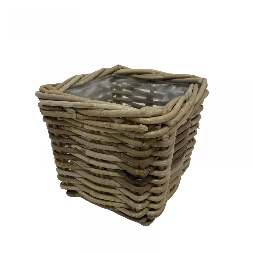 Plantenmand Rotan Antiek Grijs 19cm