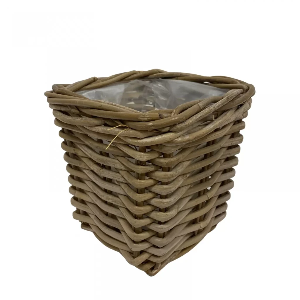Plantenmand Rotan Antiek grijs 18cm