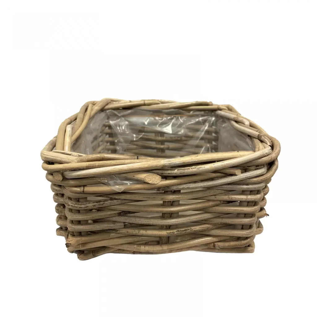 Plantenmand Rotan Antiek grijs 20x20cm