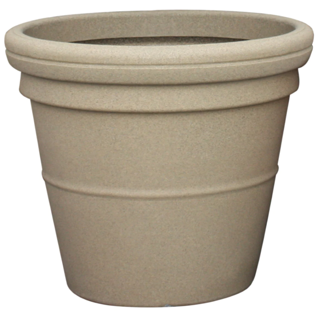 Ronde 180L zandkleurige plantenbak - Prestige Rome - Prestige