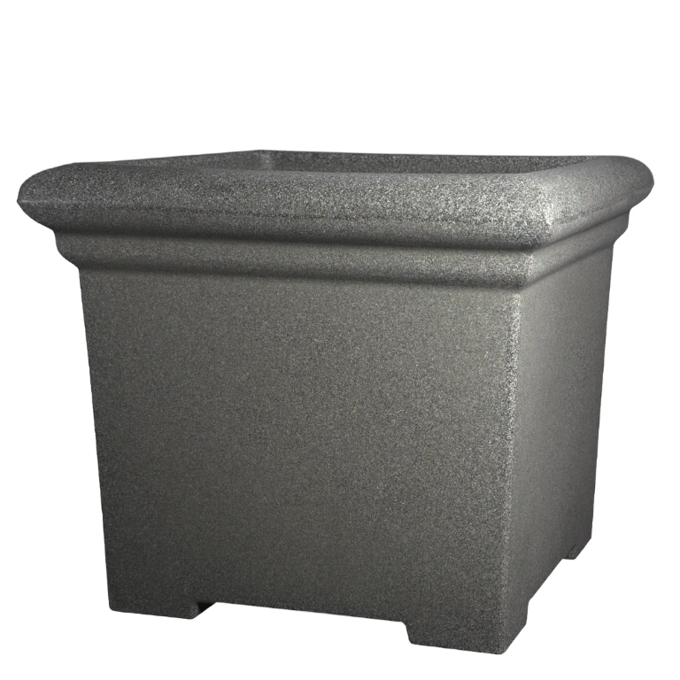 Grote vierkante 400l grijze plantenbak bloempot Prestige - Prestige