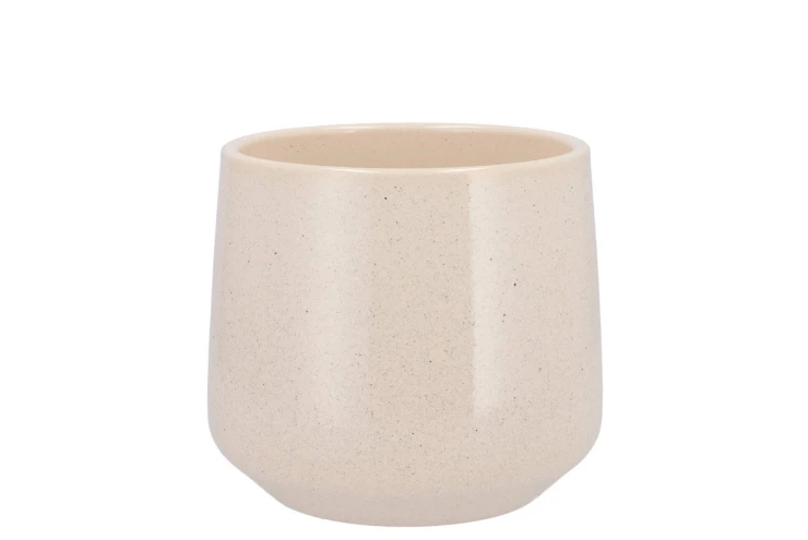 Keramische beige stenen pot Berlin 13cm
