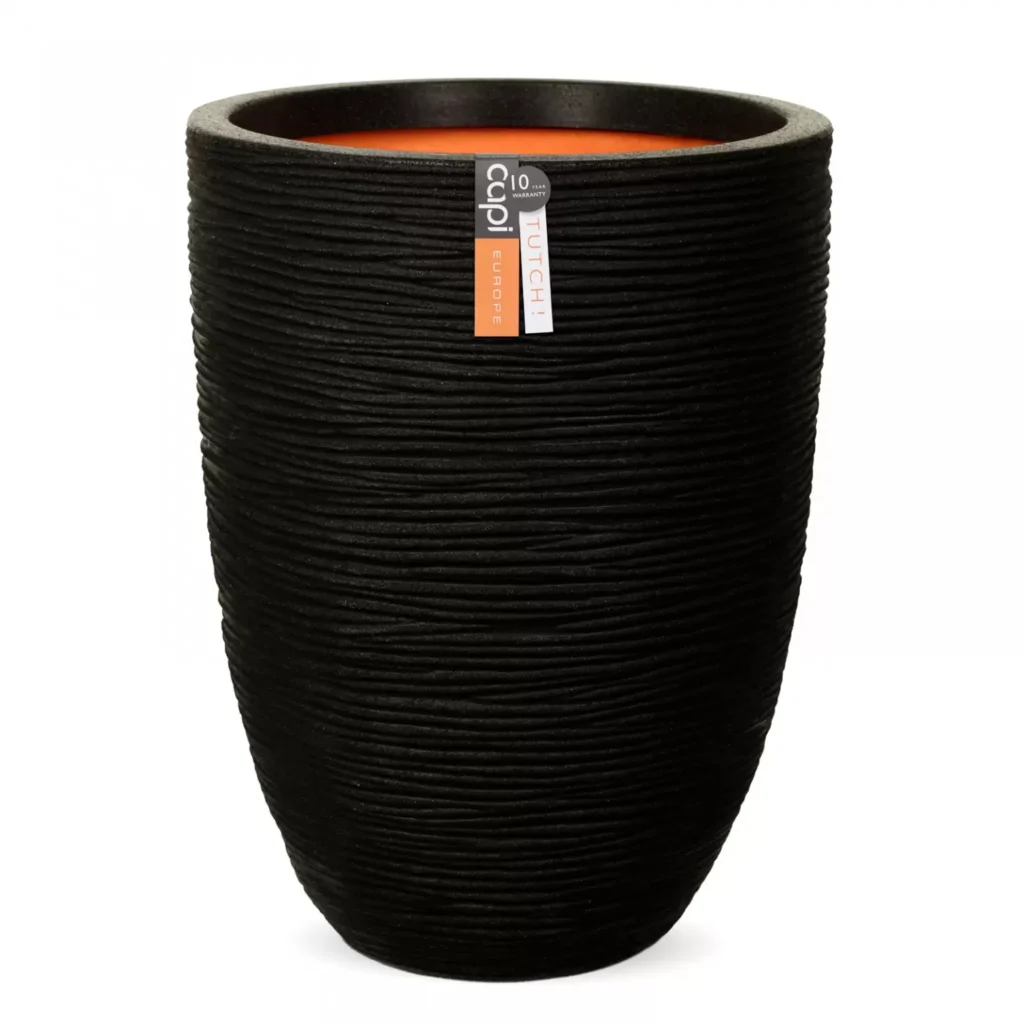 Capi Vaas Elegant Laag Rib Ø34cm Zwart